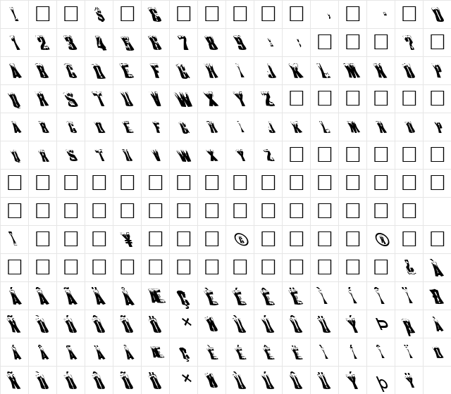 FZ WARPED 22 LEFTY Normal font glyphpreview