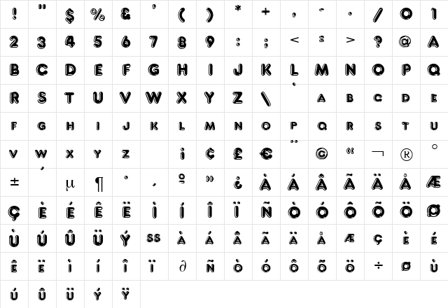 F821-Deco Regular font glyphpreview