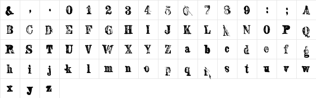 SextonSerif Regular font glyphpreview