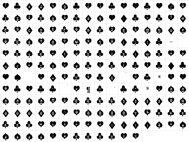 FrenchDeckBlack Becker Normal font glyphpreview