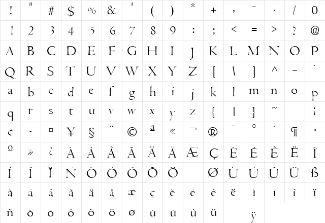 CentusLH Regular font glyphpreview