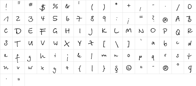 BetinaScriptC Regular font glyphpreview
