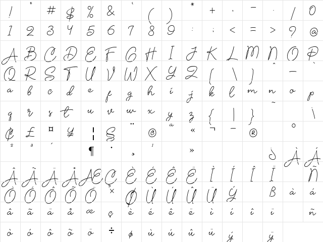 Chalisa Regular font glyphpreview