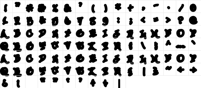 Urban Scrawl Down Regular font glyphpreview