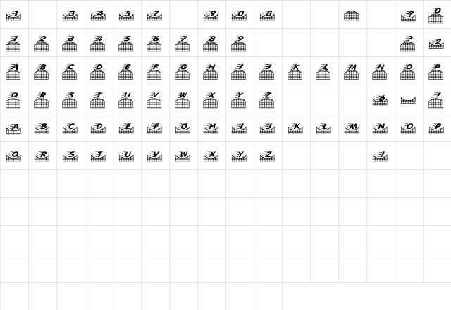 Scrap Roller Coaster Regular font glyphpreview