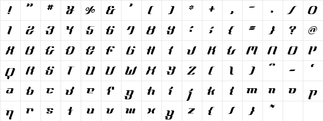 FrenchCurve ALP font glyphpreview