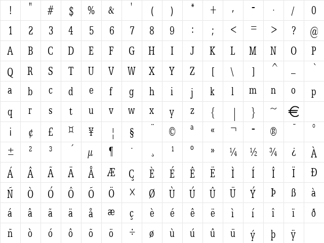 EggoThin Normal font glyphpreview