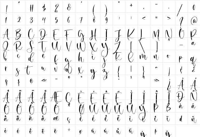 Secret Winter Regular font glyphpreview