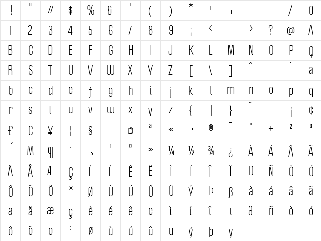 Politica Regular font glyphpreview