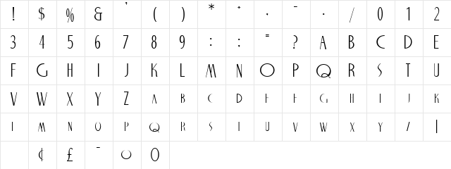 Uptown Diner Regular font glyphpreview