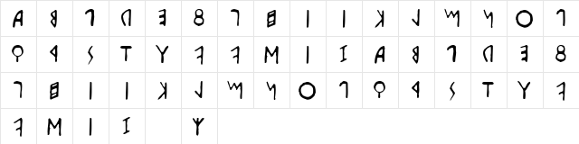 Etrusco Regular font glyphpreview