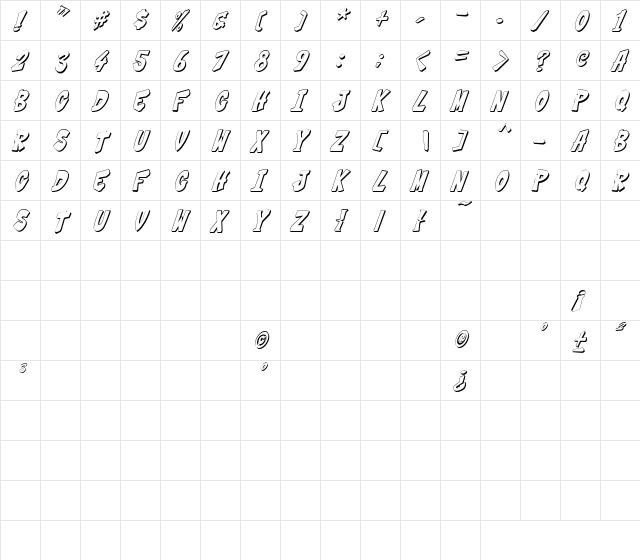 THWACK!!!2 THWACK!!!2 font glyphpreview