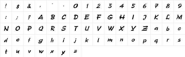 Polo-SemiScript Italic Italic font glyphpreview