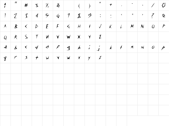 Toothpix SSi Regular font glyphpreview