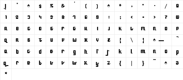 SpeedFreek Regular font glyphpreview