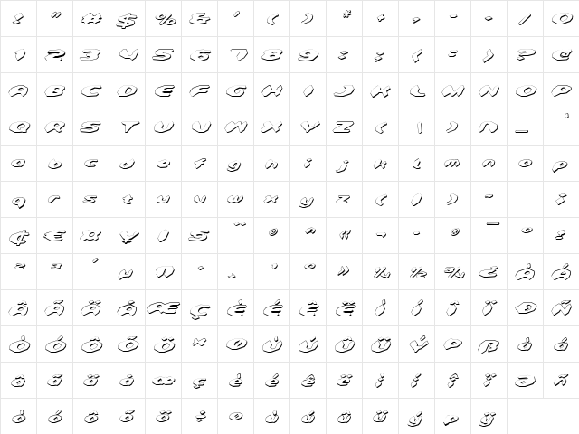 Detonator Shadow Italic Shadow Italic font glyphpreview