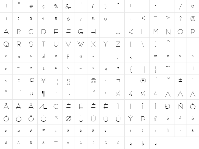 PT Fineline Normal font glyphpreview