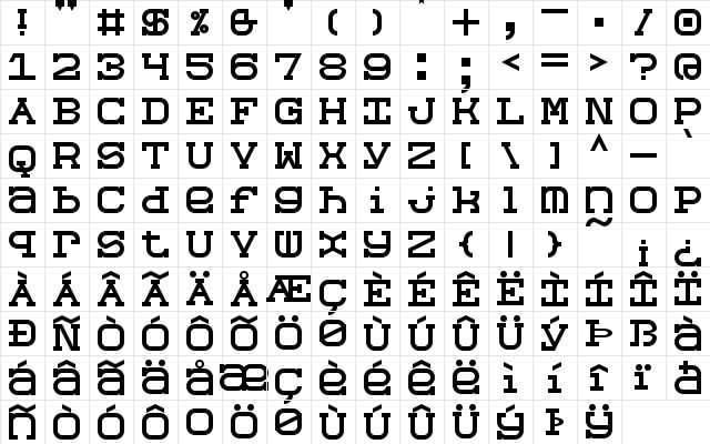 Slabberton Regular font glyphpreview