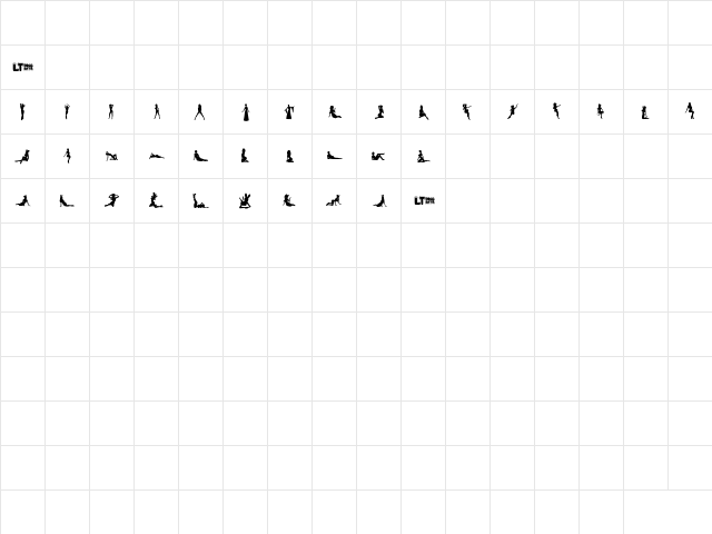 Silhouettes from Poser LT Regular font glyphpreview