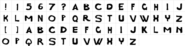 Charcoal first Normal font glyphpreview