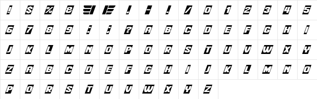 Flight 21 Regular font glyphpreview