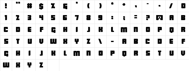 LowRider BB Regular font glyphpreview