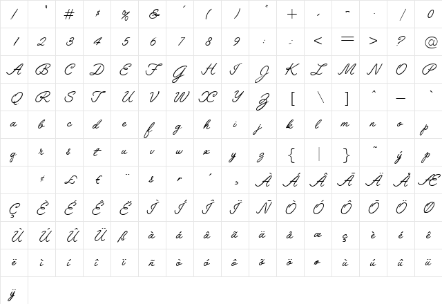 Script-L691 Regular font glyphpreview