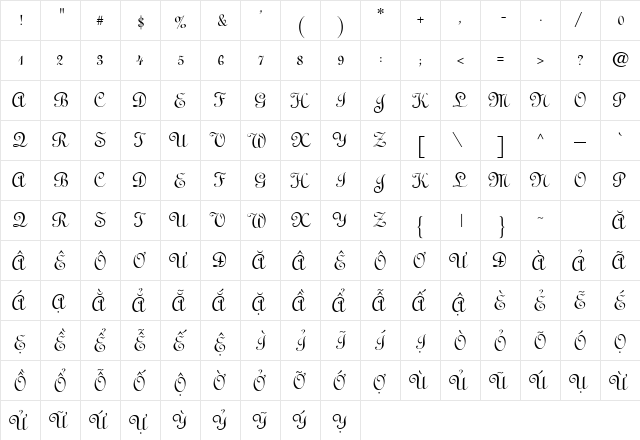 .VnLinusH Regular font glyphpreview