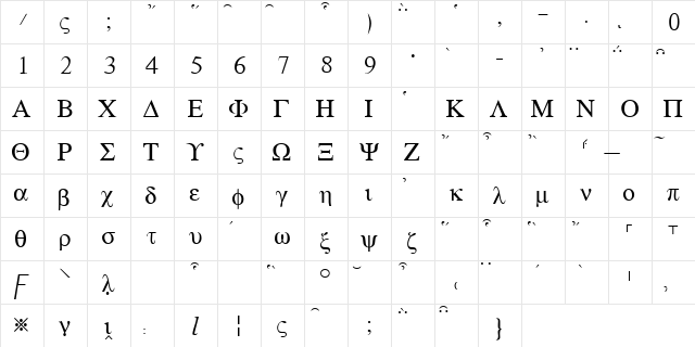 e-greek Regular font glyphpreview
