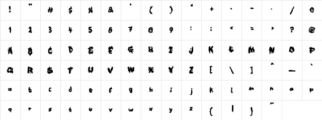 Trail Blaze Regular font glyphpreview