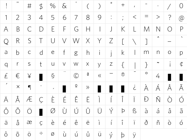 Whitney Medium font glyphpreview