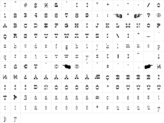 OK Corral Normal font glyphpreview