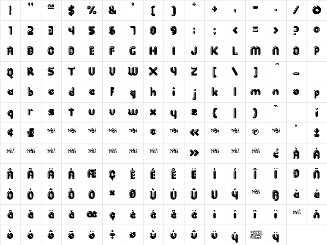 Spit Shine Regular font glyphpreview