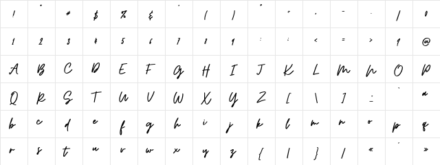 Osulent Signature Regular font glyphpreview