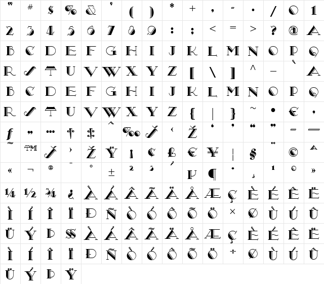 Secret Agent NF Regular font glyphpreview