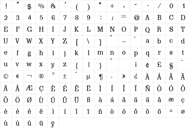 ScoutLightDB Normal font glyphpreview
