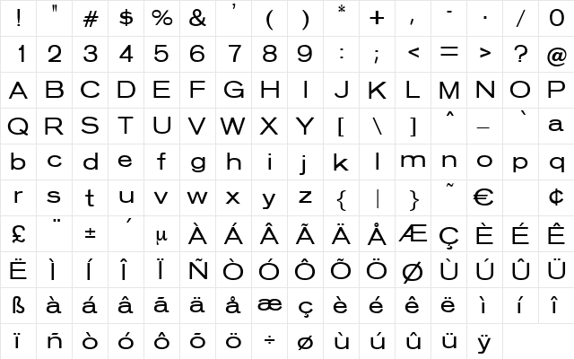 ShiltonExtended Regular font glyphpreview