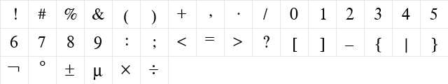 Standard Symbols L Regular font glyphpreview