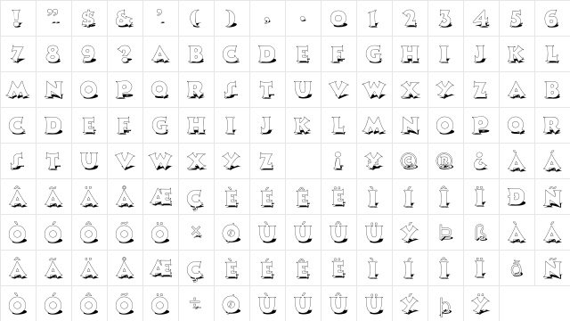 FZ JAZZY 13 SHADOW Normal font glyphpreview