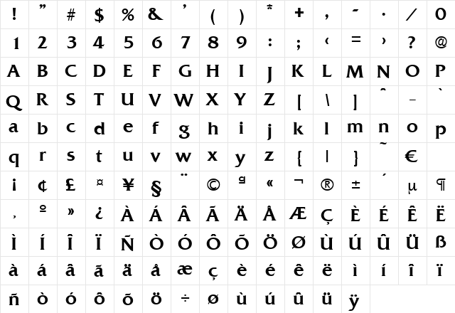 Quadrat-Medium Regular font glyphpreview