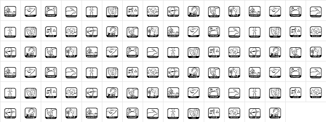 Signs Regular font glyphpreview