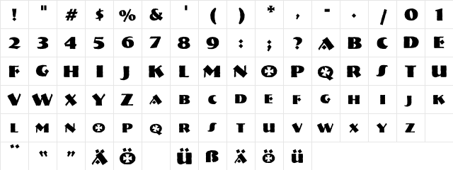 VTNervouzReichBoots Regular font glyphpreview