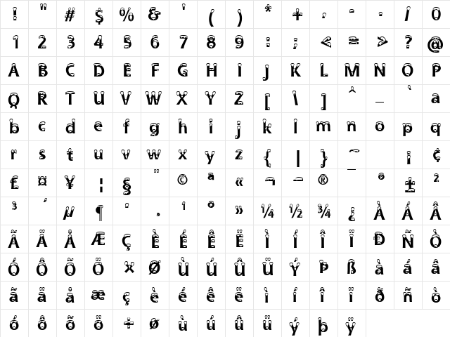 Snowdrift Regular font glyphpreview