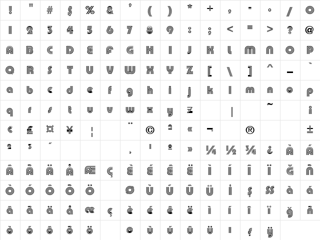 TR Pump Triline ITCNormal font glyphpreview