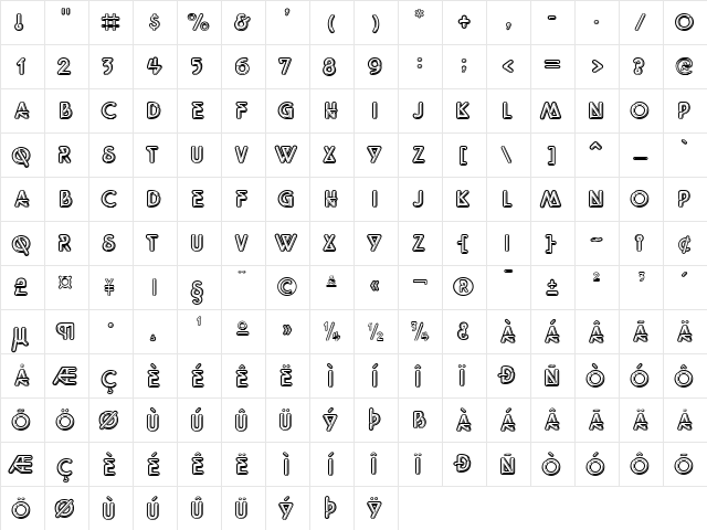 FlourescentLights Regular font glyphpreview