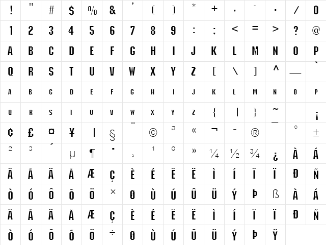 Block Normal font glyphpreview