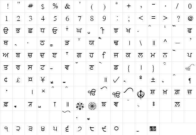 Samtol Regular font glyphpreview