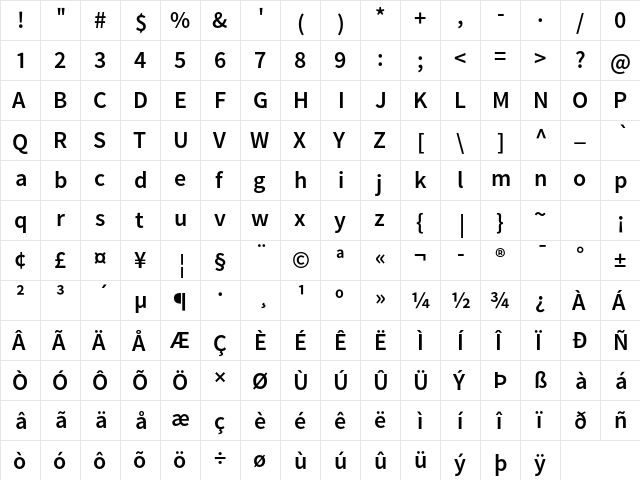 Falling Sky Regular font glyphpreview