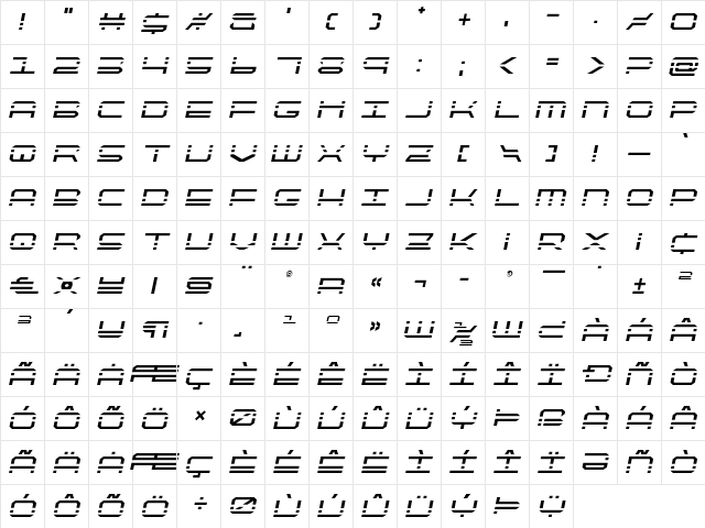 QuickQuick Semi-Italic Semi-Italic font glyphpreview