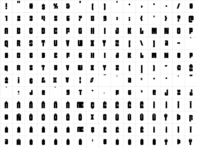 Funk Machine Condensed Condensed font glyphpreview